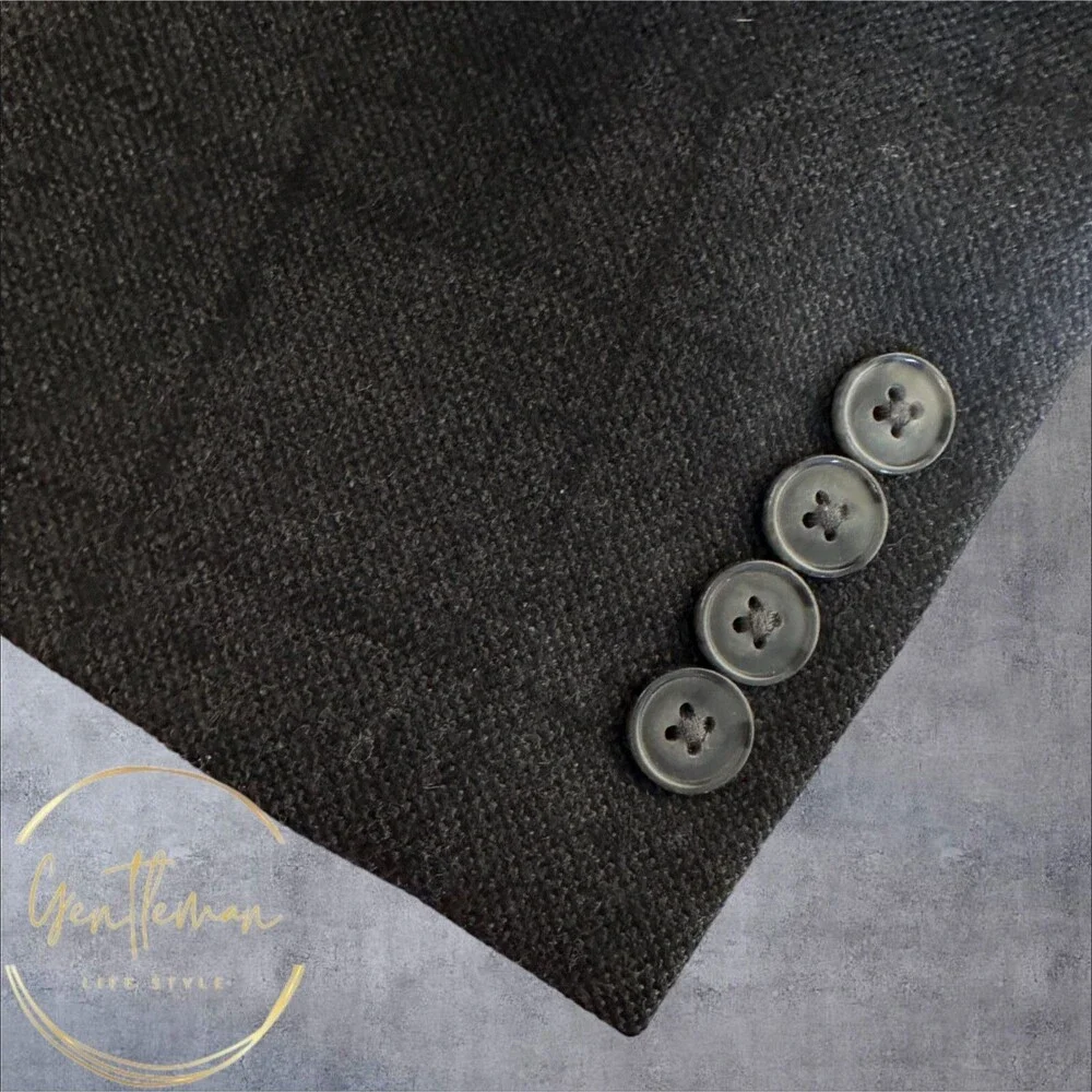 CALVIN KLEIN Mens Blazer 40R Two Button Sport Coat Jacket Gray Fleece Wool Plaid
